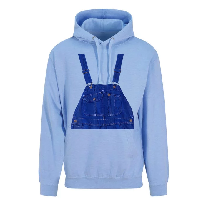 Blue Color Overall Printed On A Yellow Color Unisex Surf Hoodie