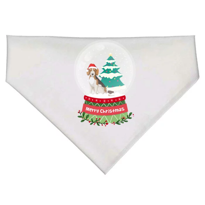 Beagle Christmas Ornats Crystal Ball Snowy Xmas Tree Cute Gift USA-Made Doggie Bandana