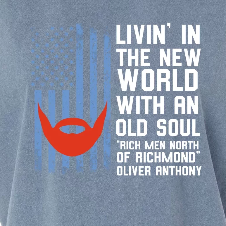 Blue Collar Oliver Anthony Rich Men North Of Richmond Flag Garment-Dyed Women's Muscle Tee