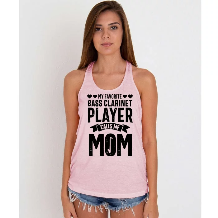 Bass Clarinet Player Funny Music Instrument Marching Band Women's Knotted Racerback Tank