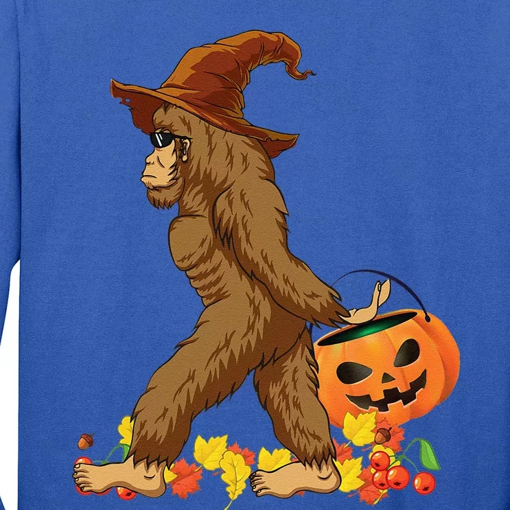 Bigfoot Carrying Pumpkin Halloween Costume Long Sleeve Shirt