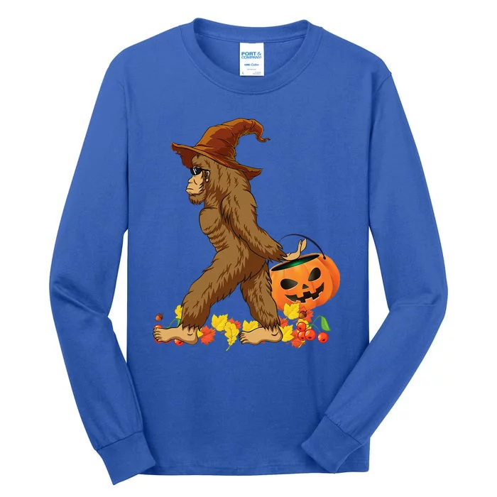 Bigfoot Carrying Pumpkin Halloween Costume Tall Long Sleeve T-Shirt