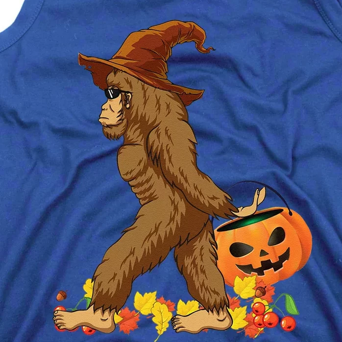 Bigfoot Carrying Pumpkin Halloween Costume Tank Top