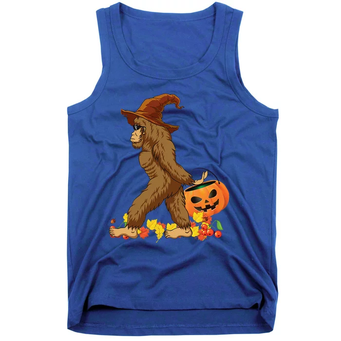 Bigfoot Carrying Pumpkin Halloween Costume Tank Top