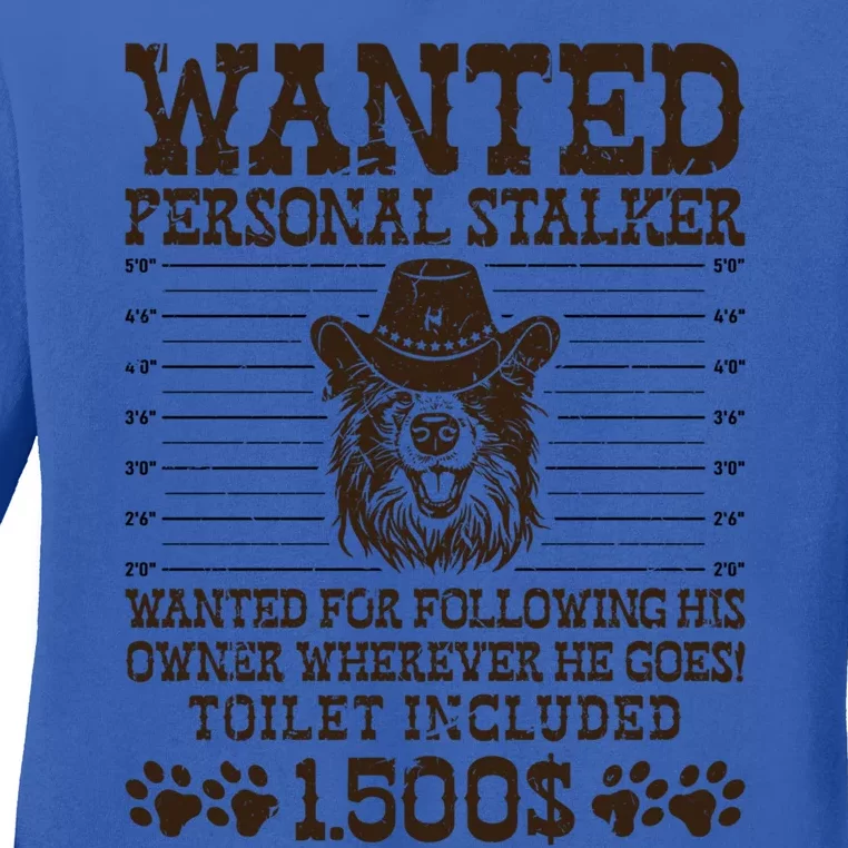 Border Collie Personal Stalker Dog Walker Dog Trainer Gift Ladies Long Sleeve Shirt