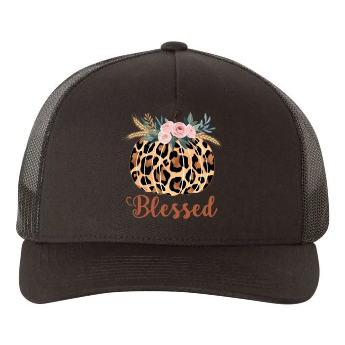 Blessed Cheetah Pumpkin October Fall Yupoong Adult 5-Panel Trucker Hat