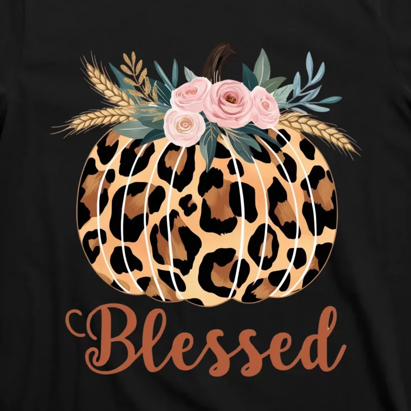 Blessed Cheetah Pumpkin October Fall T-Shirt