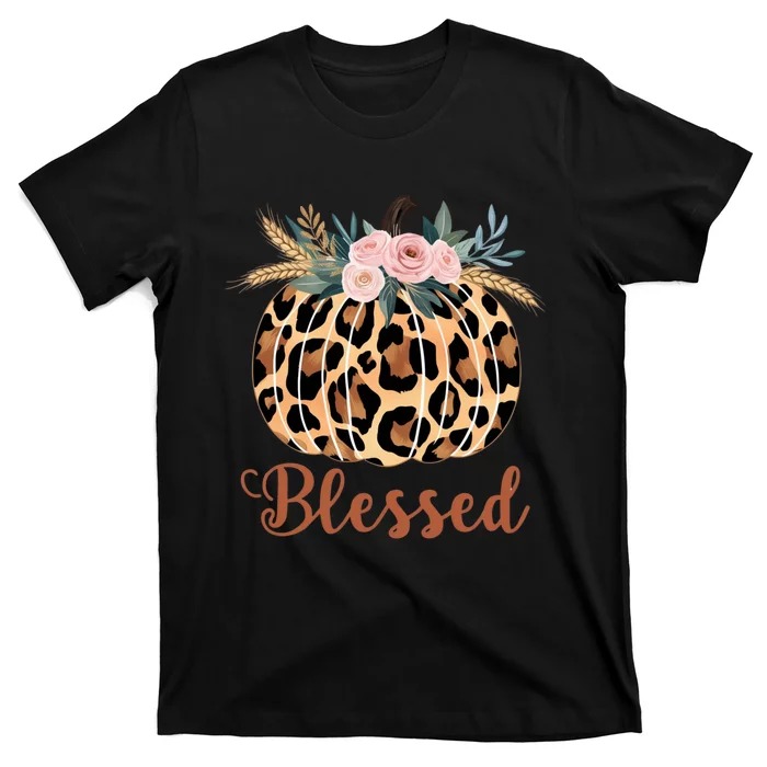 Blessed Cheetah Pumpkin October Fall T-Shirt