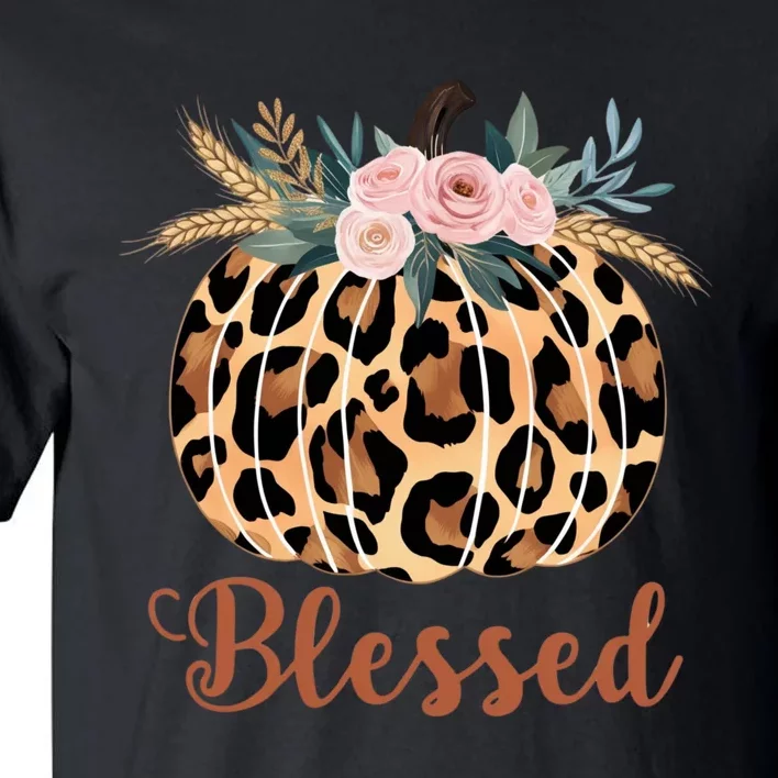 Blessed Cheetah Pumpkin October Fall Tall T-Shirt