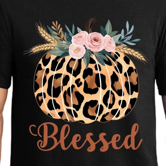 Blessed Cheetah Pumpkin October Fall Pajama Set