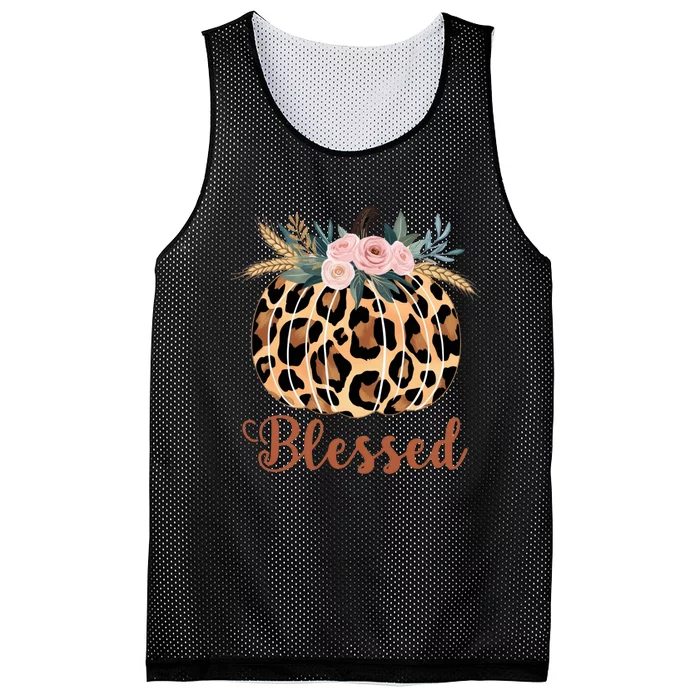 Blessed Cheetah Pumpkin October Fall Mesh Reversible Basketball Jersey Tank