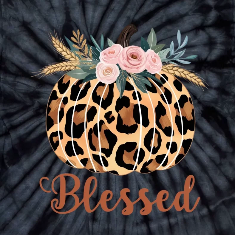 Blessed Cheetah Pumpkin October Fall Tie-Dye T-Shirt