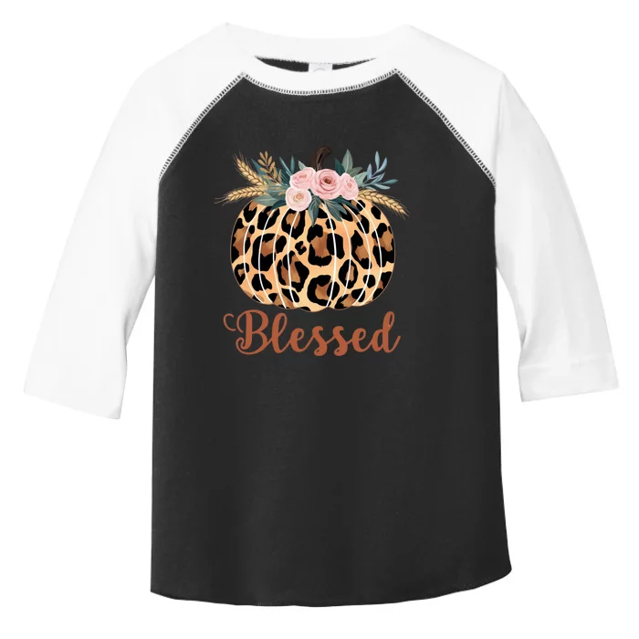 Blessed Cheetah Pumpkin October Fall Toddler Fine Jersey T-Shirt