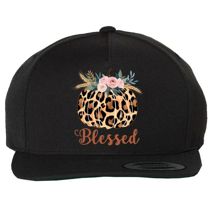 Blessed Cheetah Pumpkin October Fall Wool Snapback Cap