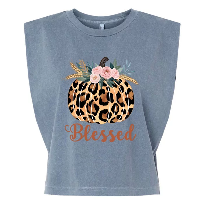 Blessed Cheetah Pumpkin October Fall Garment-Dyed Women's Muscle Tee