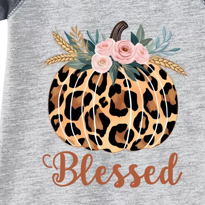 Blessed Cheetah Pumpkin October Fall Infant Baby Jersey Bodysuit