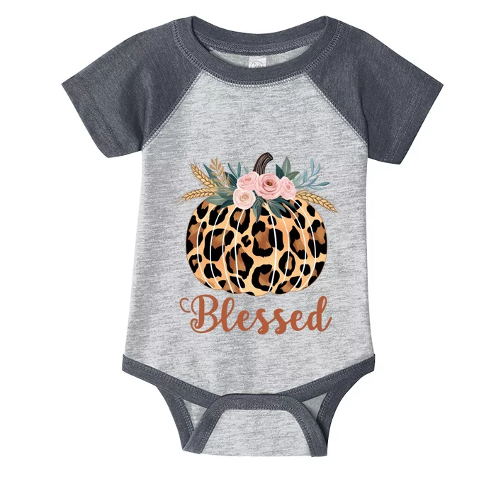 Blessed Cheetah Pumpkin October Fall Infant Baby Jersey Bodysuit