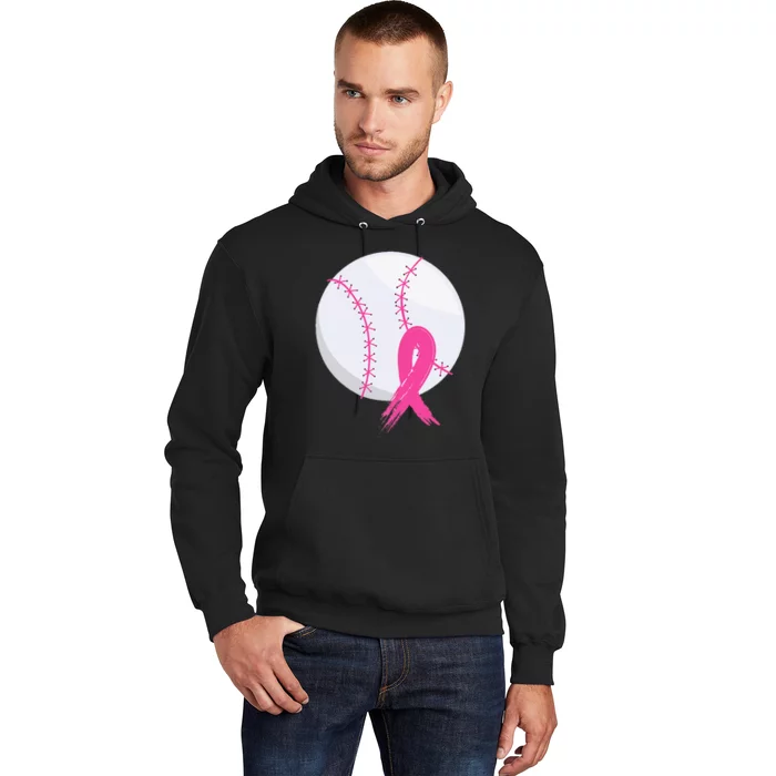 Breast Cancer Pink Ribbon Baseball Awareness Costume Hoodie