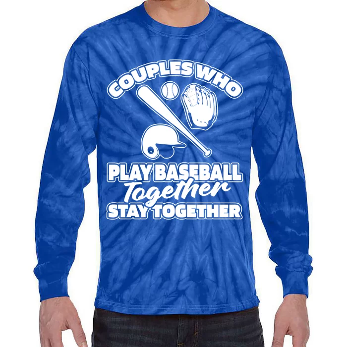 Baseballer Couple Player Sport Team Gift Baseball Gift Tie-Dye Long Sleeve Shirt