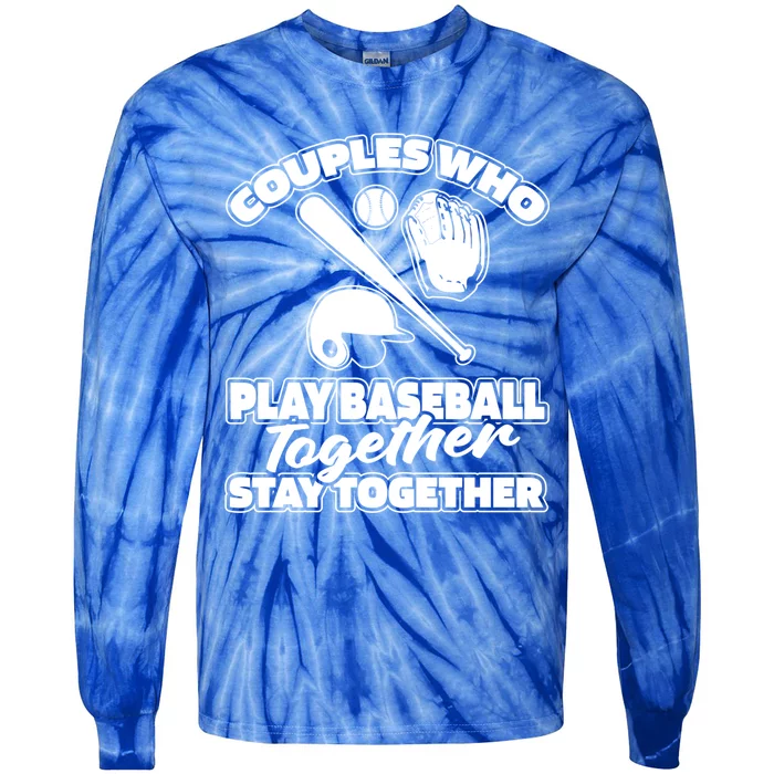 Baseballer Couple Player Sport Team Gift Baseball Gift Tie-Dye Long Sleeve Shirt