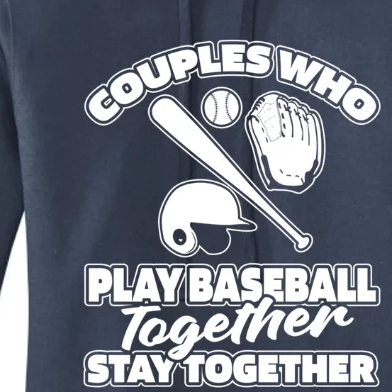 Baseballer Couple Player Sport Team Gift Baseball Gift Women's Pullover Hoodie