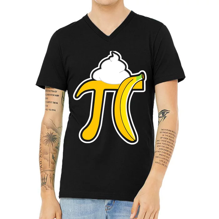 Banana Cream Pi Funny Pi Day Math Teacher Gift V-Neck T-Shirt