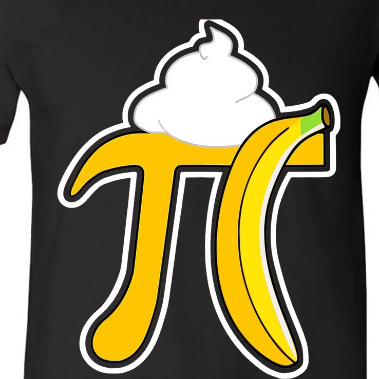 Banana Cream Pi Funny Pi Day Math Teacher Gift V-Neck T-Shirt