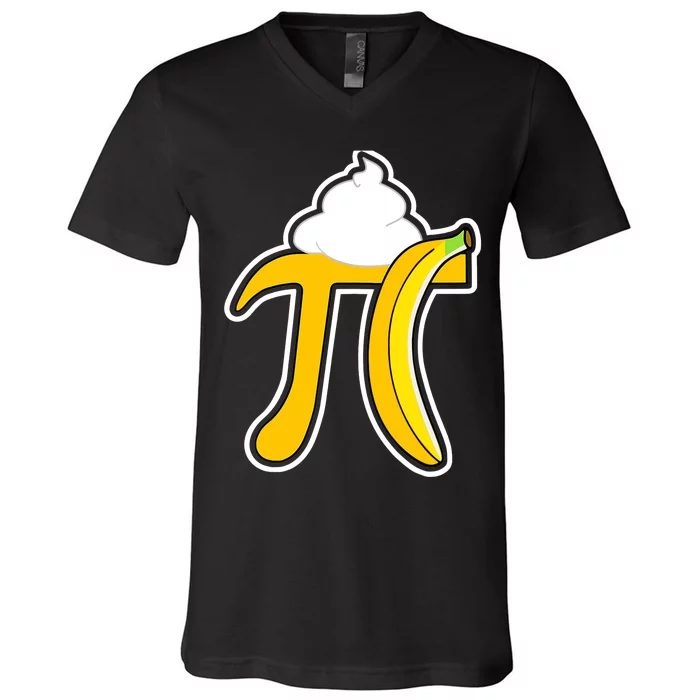 Banana Cream Pi Funny Pi Day Math Teacher Gift V-Neck T-Shirt