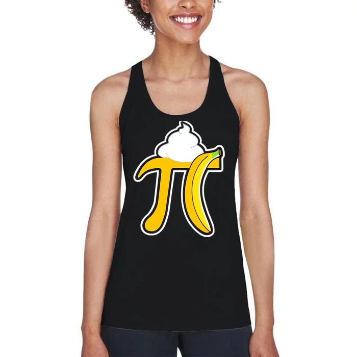 Banana Cream Pi Funny Pi Day Math Teacher Gift Women's Racerback Tank