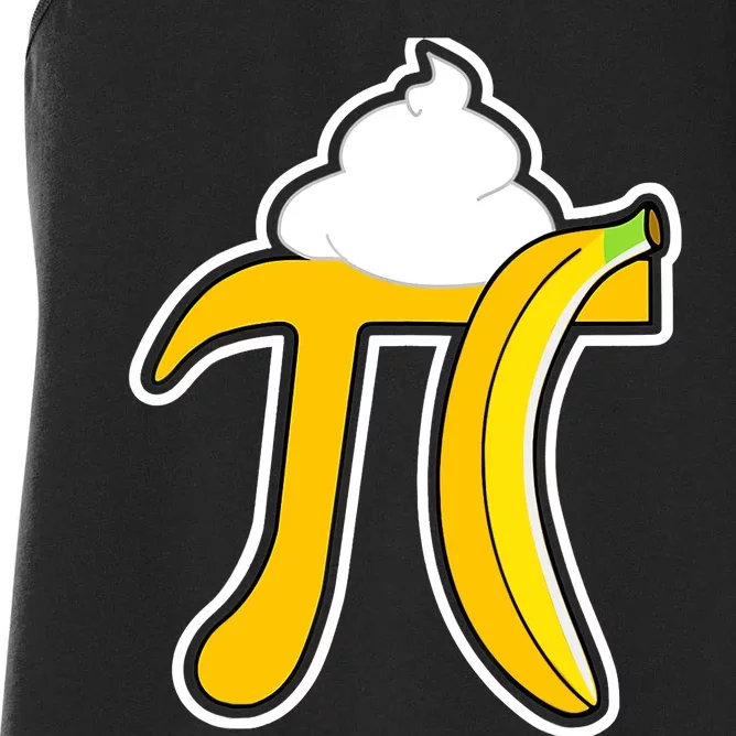 Banana Cream Pi Funny Pi Day Math Teacher Gift Women's Racerback Tank