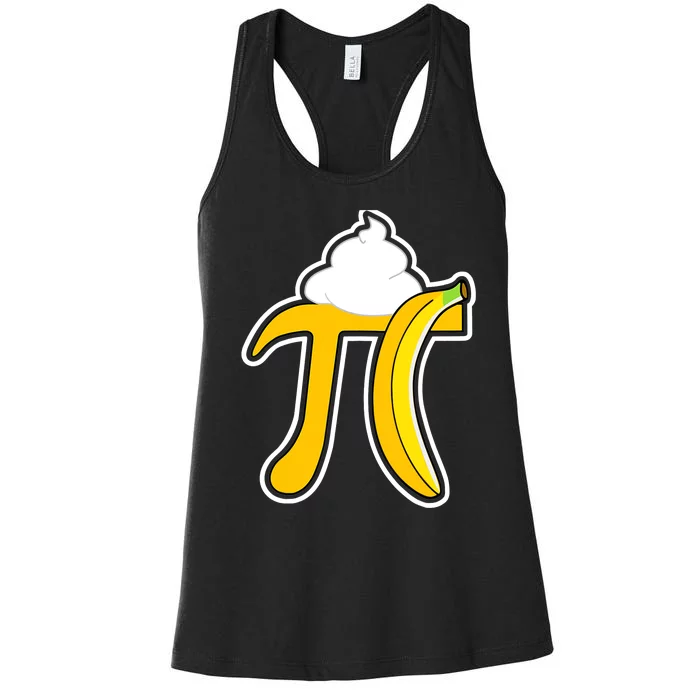 Banana Cream Pi Funny Pi Day Math Teacher Gift Women's Racerback Tank