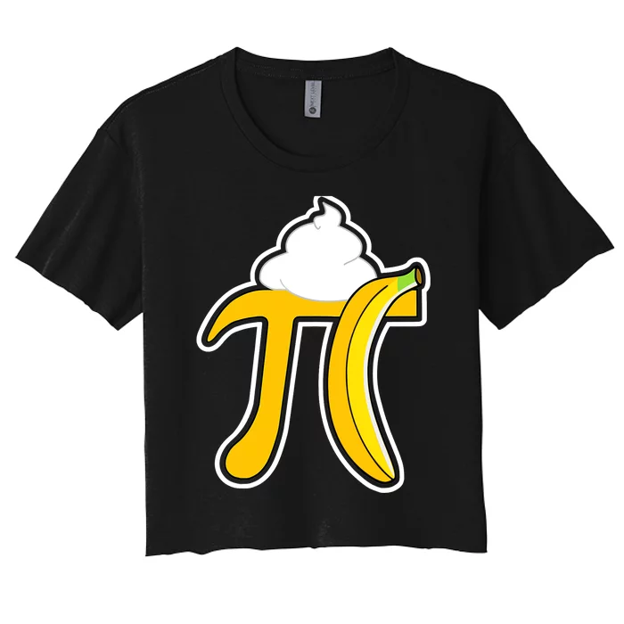 Banana Cream Pi Funny Pi Day Math Teacher Gift Women's Crop Top Tee