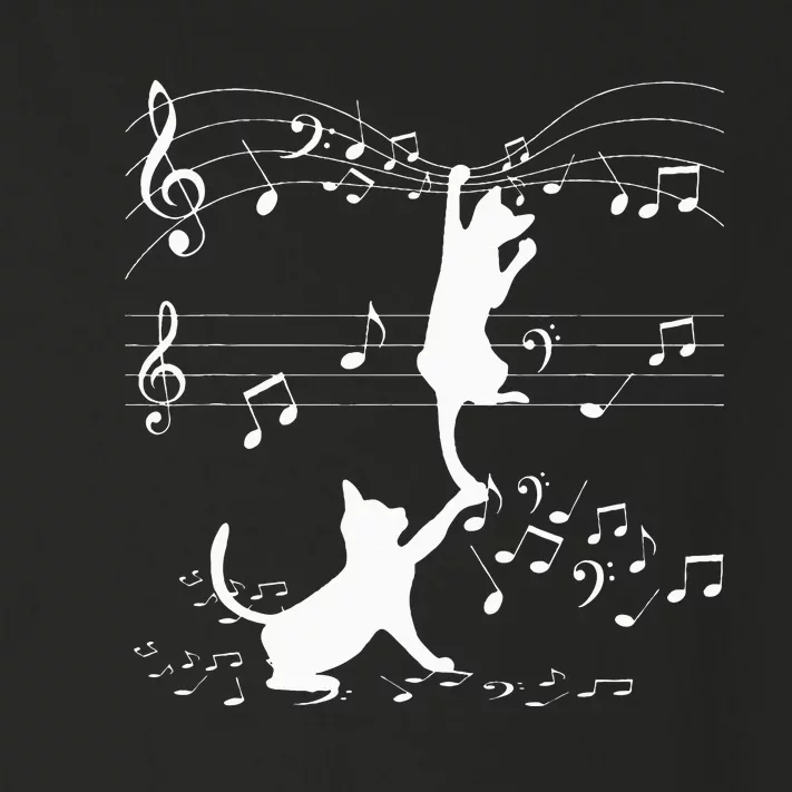 Black Cats Playing With Music Note Cat Lover Design Toddler Long Sleeve Shirt