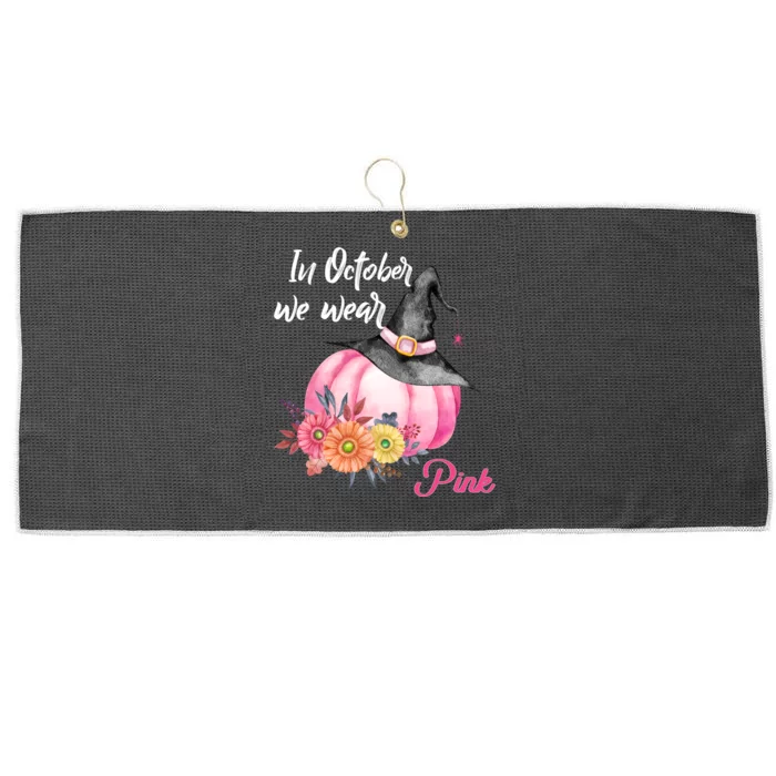 Breast Cancer Pumpkin Witch Large Microfiber Waffle Golf Towel