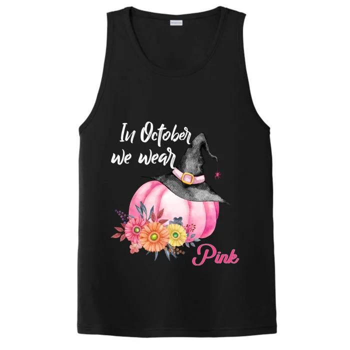 Breast Cancer Pumpkin Witch Performance Tank