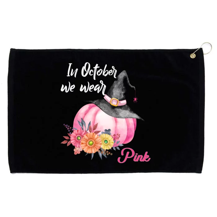 Breast Cancer Pumpkin Witch Grommeted Golf Towel