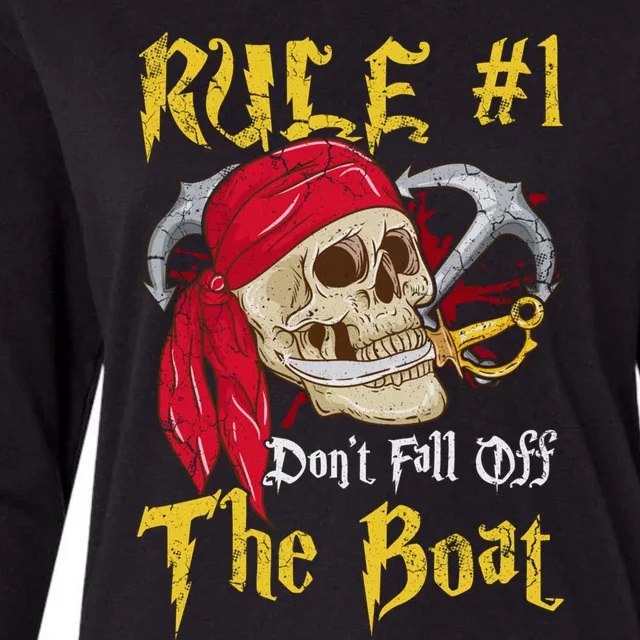 Boating Captain Pirates Funny Pirate Dont Fall Off The Boat Gift Womens Cotton Relaxed Long Sleeve T-Shirt