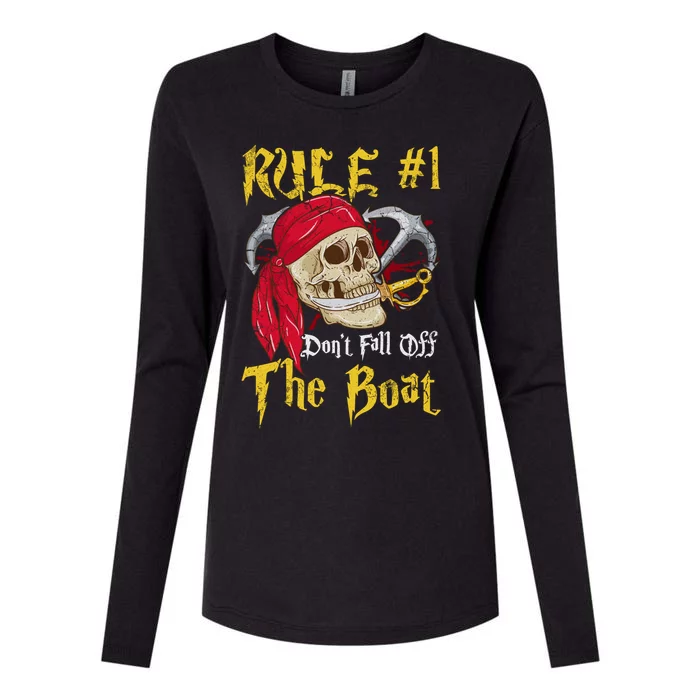 Boating Captain Pirates Funny Pirate Dont Fall Off The Boat Gift Womens Cotton Relaxed Long Sleeve T-Shirt