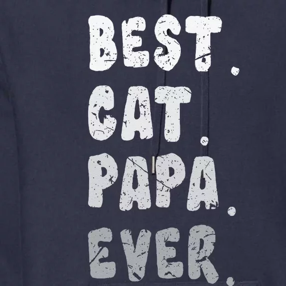 Best Cat Papa Ever Funny Cat Owner Dad Fathers Premium Hoodie