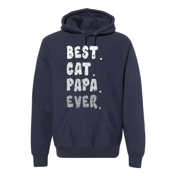 Best Cat Papa Ever Funny Cat Owner Dad Fathers Premium Hoodie