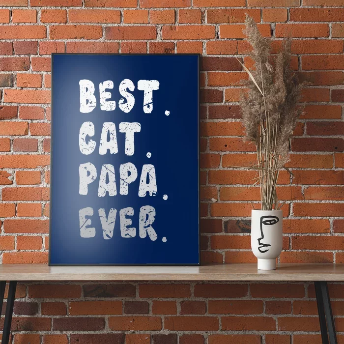 Best Cat Papa Ever Funny Cat Owner Dad Fathers Poster