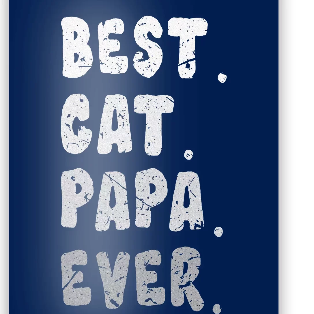 Best Cat Papa Ever Funny Cat Owner Dad Fathers Poster