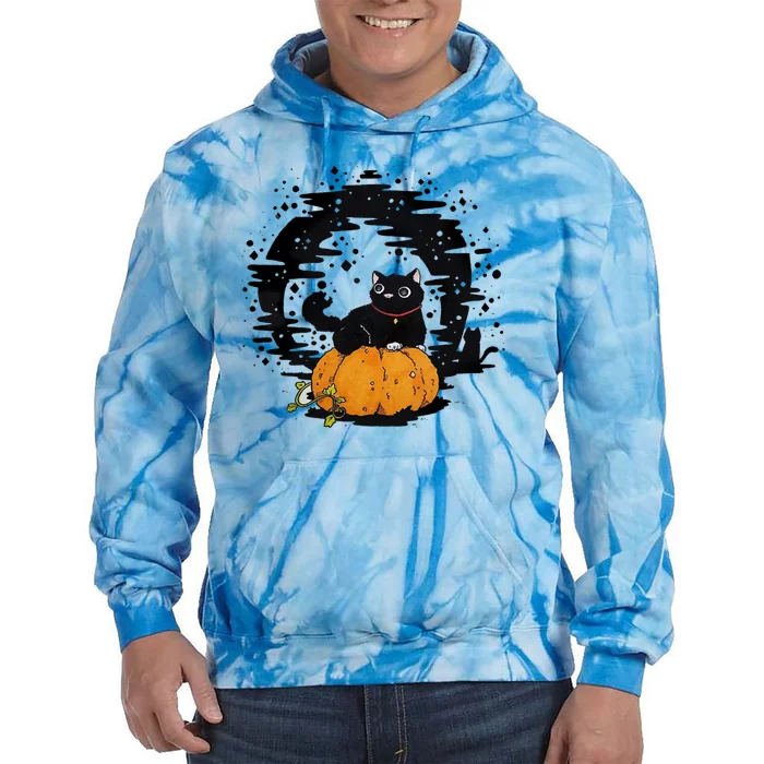 Boo Cat Pumpkin Halloween Theres Some Horrors In House Vibe Meaningful Gift Tie Dye Hoodie