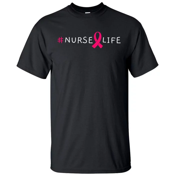 Breast Cancer Pink Awareness Ribbon Nurse Medical Worker Tall T-Shirt