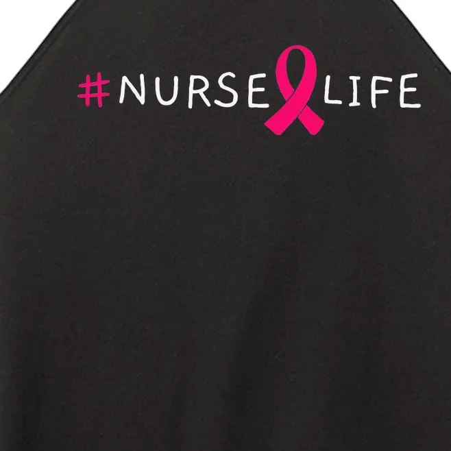 Breast Cancer Pink Awareness Ribbon Nurse Medical Worker Women’s Perfect Tri Rocker Tank