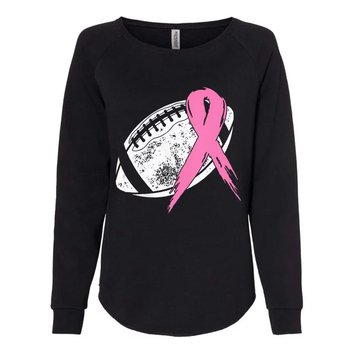 Breast Cancer Pink Ribbon Football Awareness Costume Womens California Wash Sweatshirt