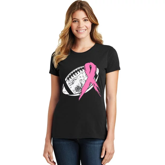 Breast Cancer Pink Ribbon Football Awareness Costume Women's T-Shirt