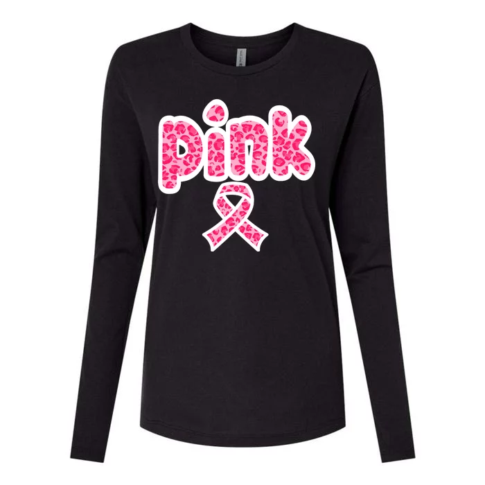 Breast Cancer Pink Ribbon Awareness Womens Cotton Relaxed Long Sleeve T-Shirt