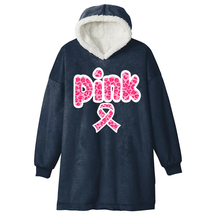 Breast Cancer Pink Ribbon Awareness Hooded Wearable Blanket