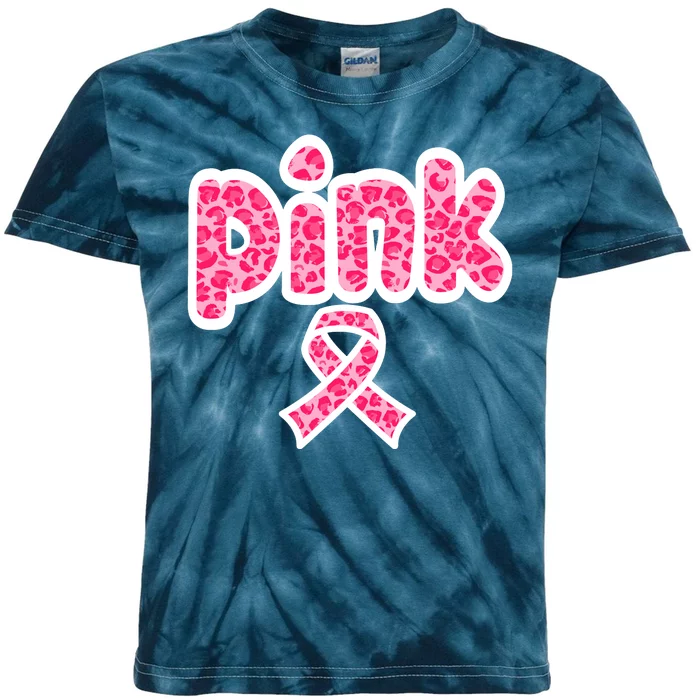 Breast Cancer Pink Ribbon Awareness Kids Tie-Dye T-Shirt